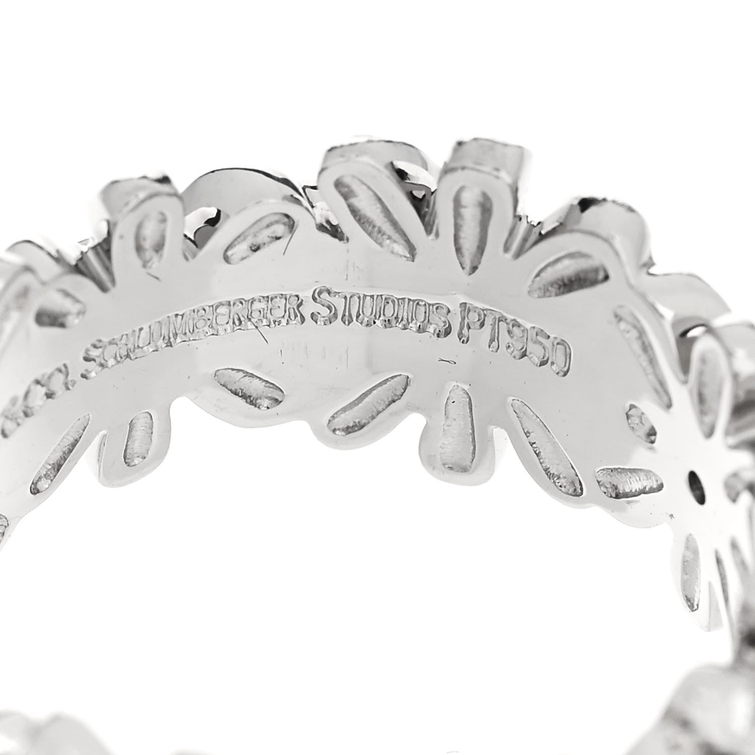 Tiffany Platinum Diamond Schlumberger Daisy Ring 52 6 5 of 6