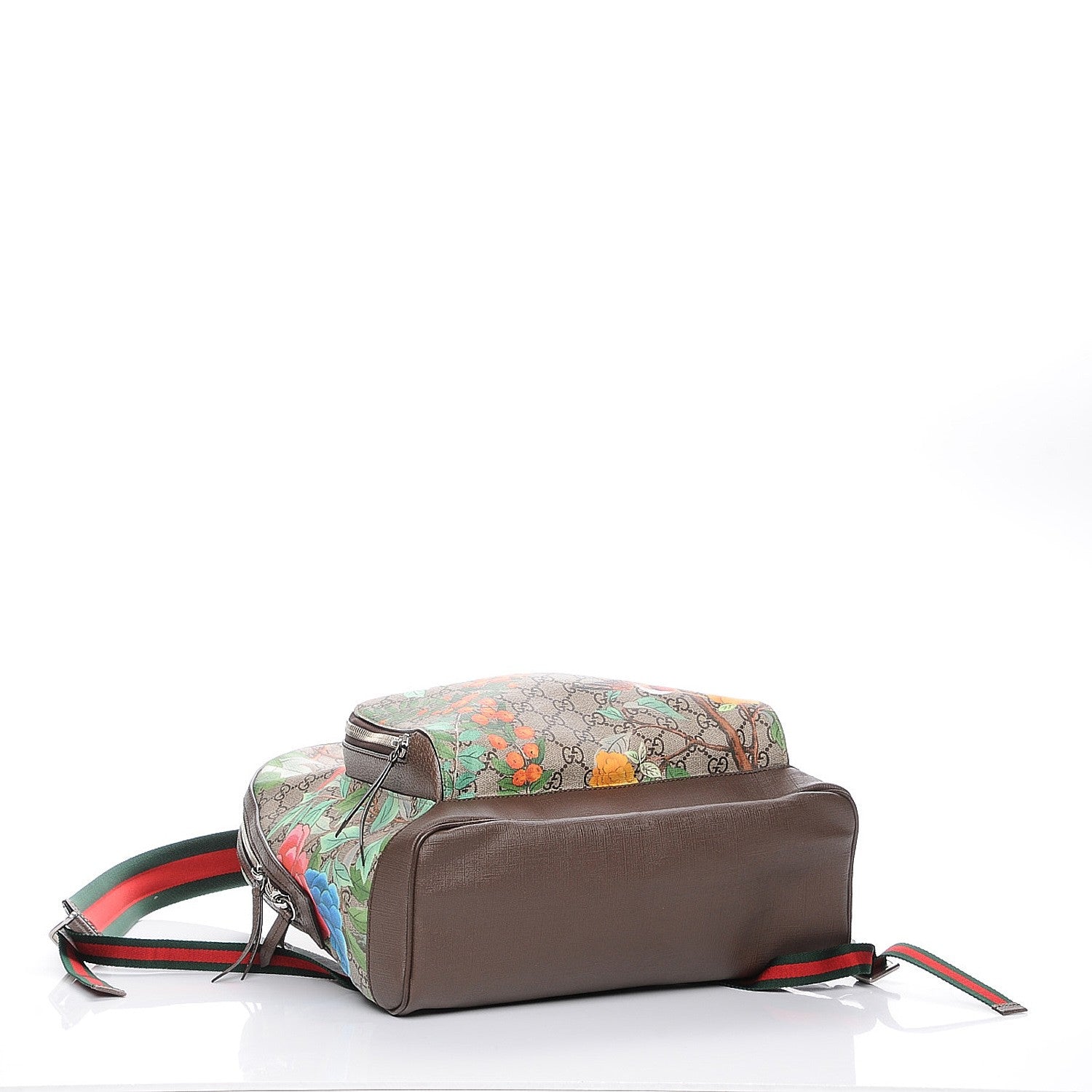 Gucci GG Supreme Monogram Tian Web Day Backpack Beige Multicolor New Acero 4 of 7