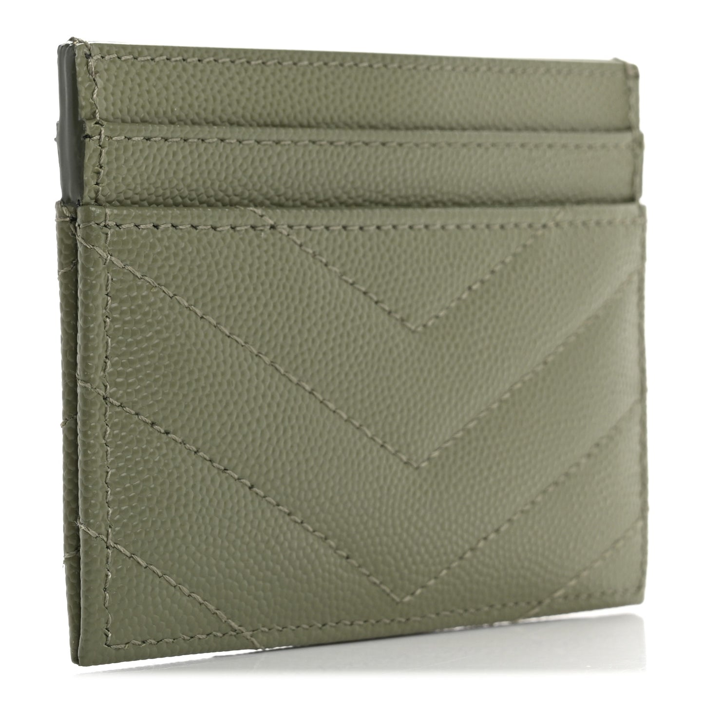 Grain De Poudre Matelasse Chevron Monogram Credit Card Case Light Musk