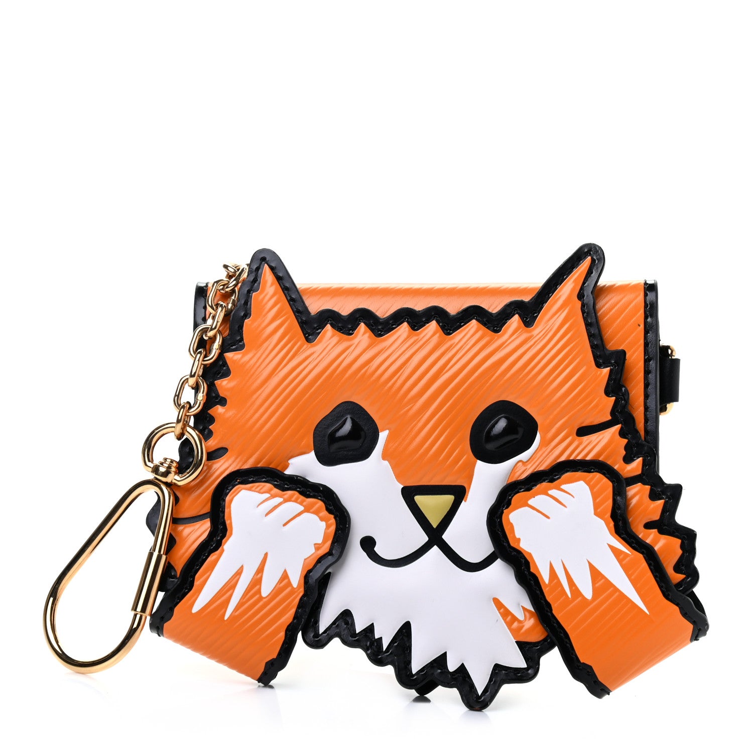 Louis Vuitton Epi Calfskin Grace Catogram Cat Card Holder Orange 1 of 5