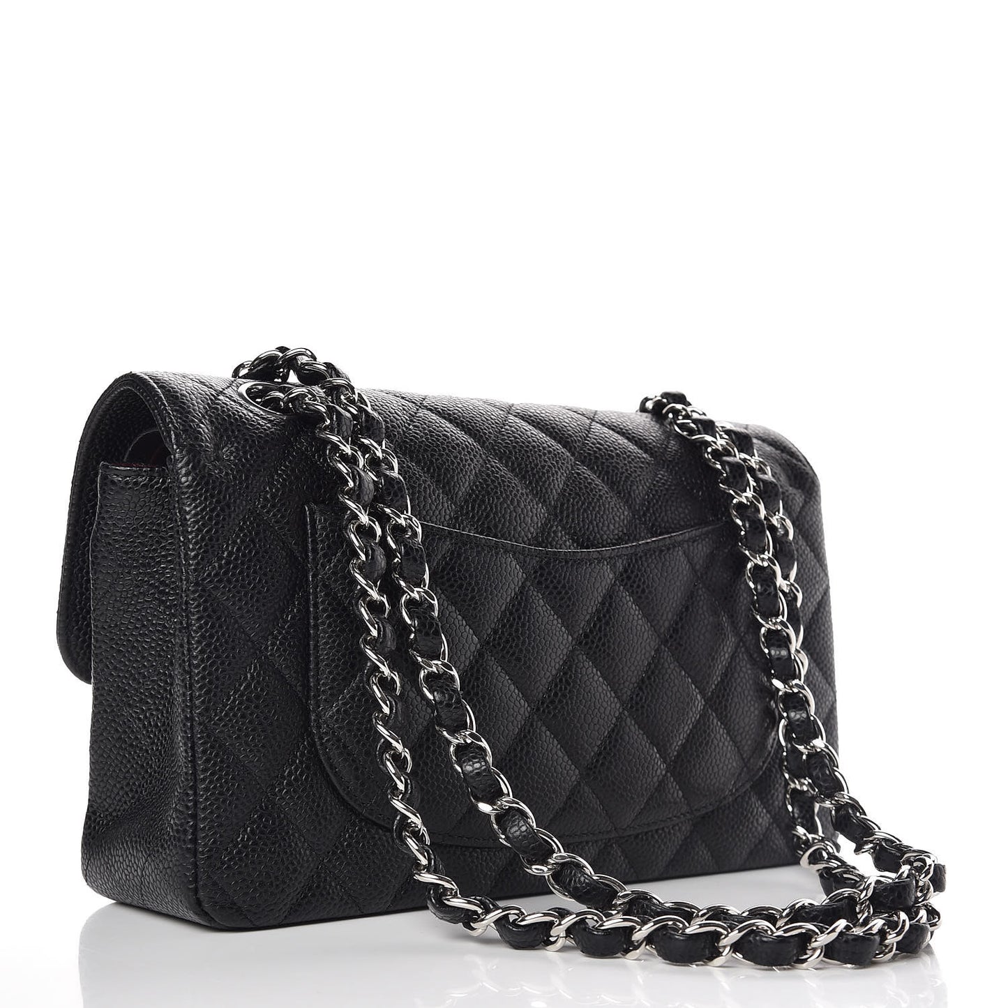 Caviar Quilted Small Double Flap Black