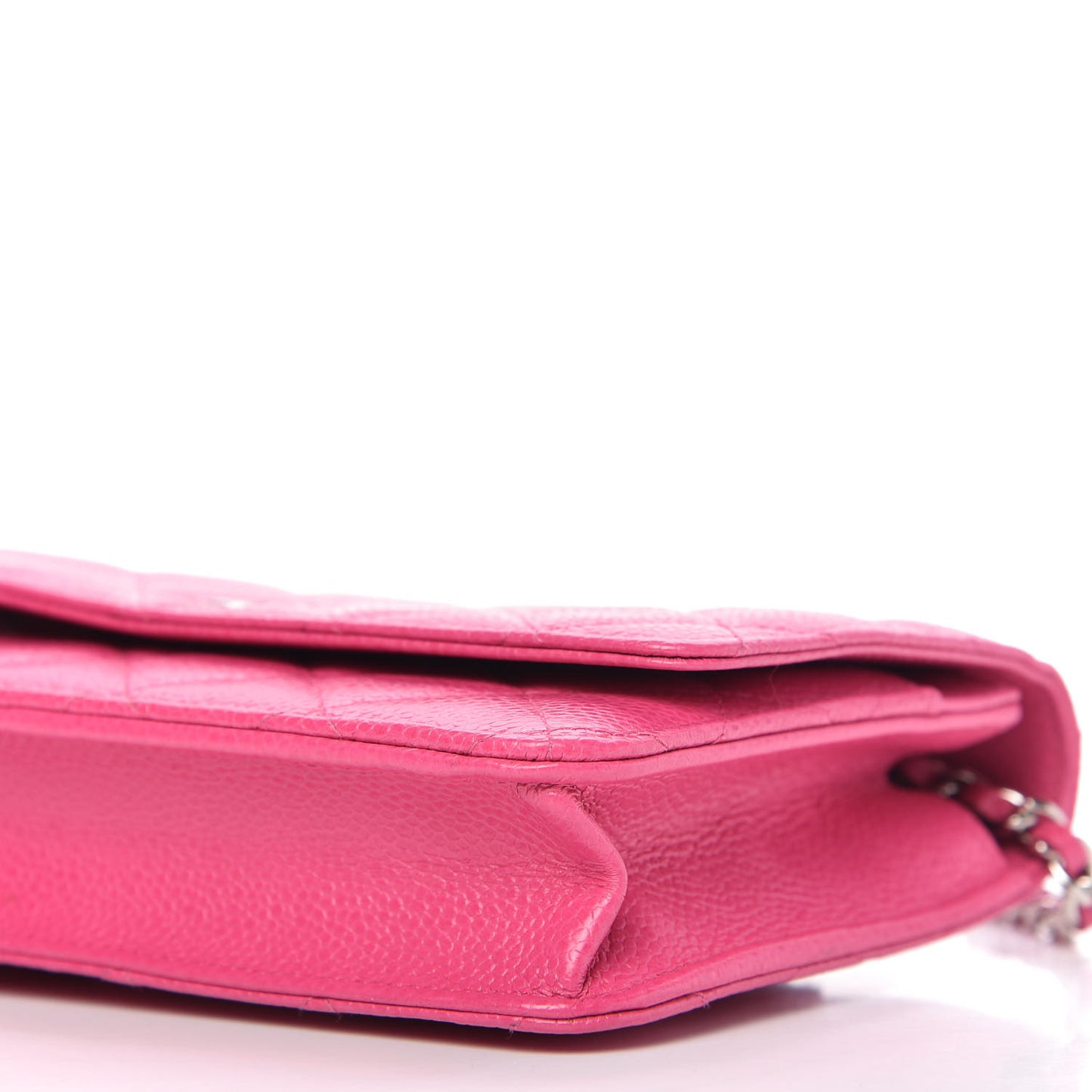 Caviar Quilted Wallet on Chain WOC Pink