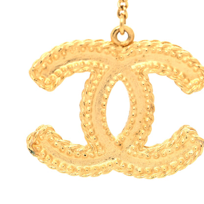Chanel CC Drop Earrings Matte Gold 5 of 5