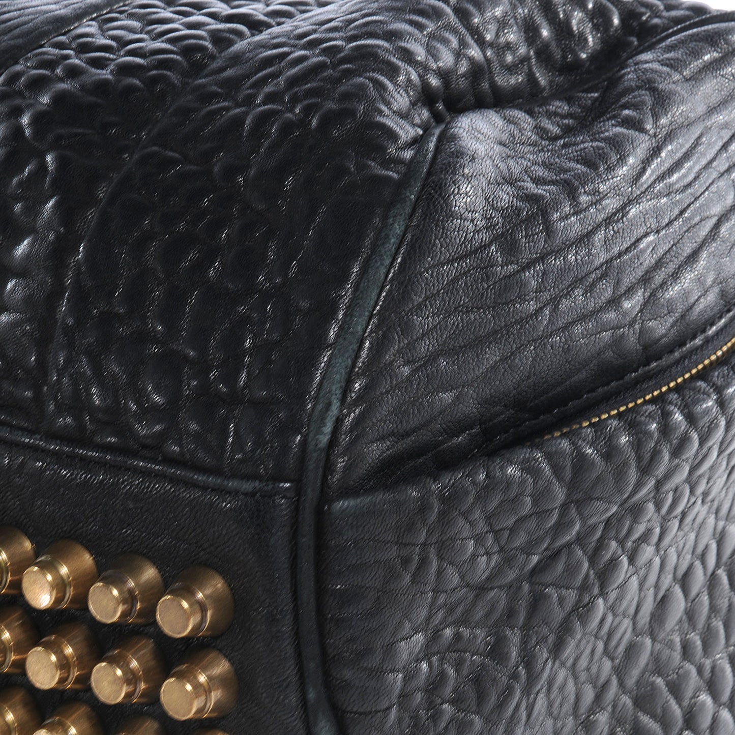 Leather Rocco Duffel Black With Antique Brass Hardware