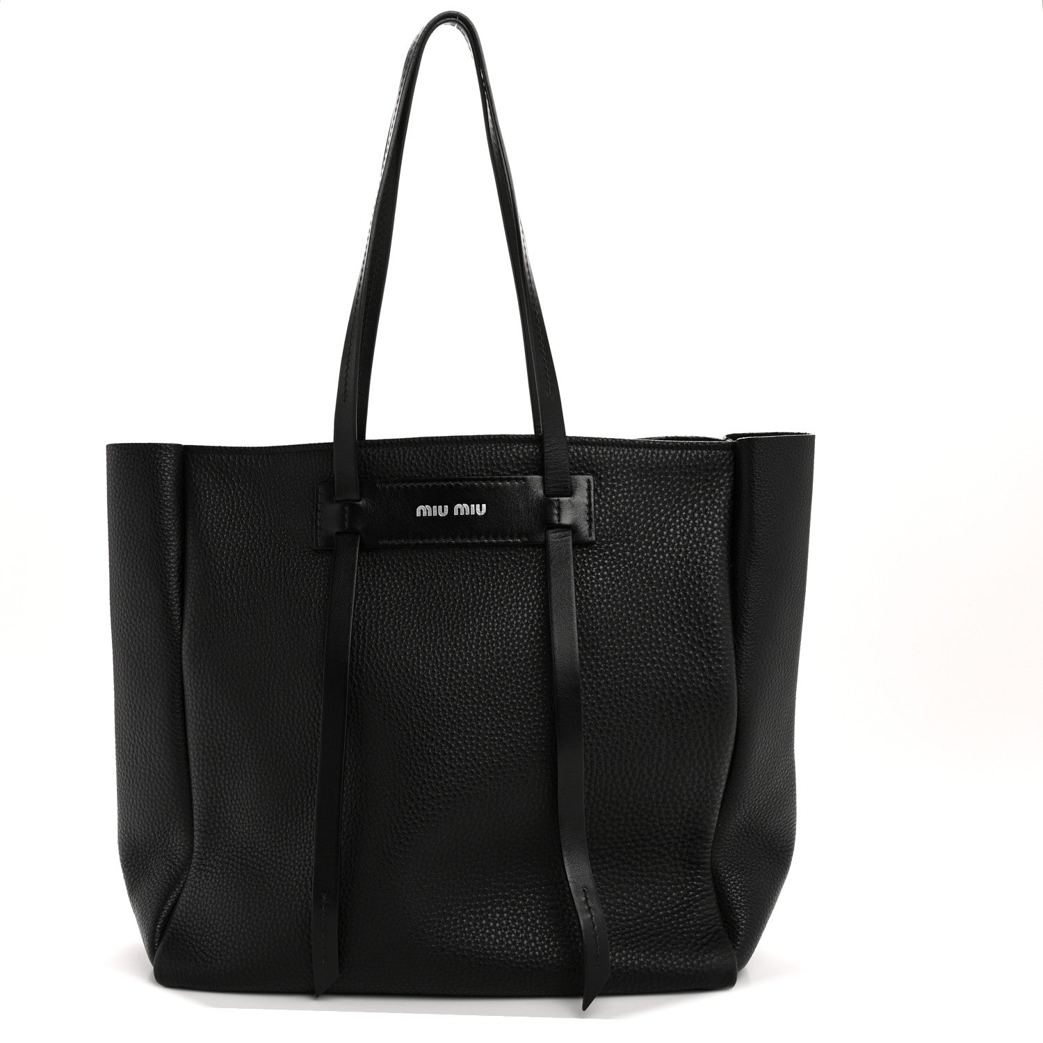 Miu Miu Vitello Daino Tote Black 1 of 15