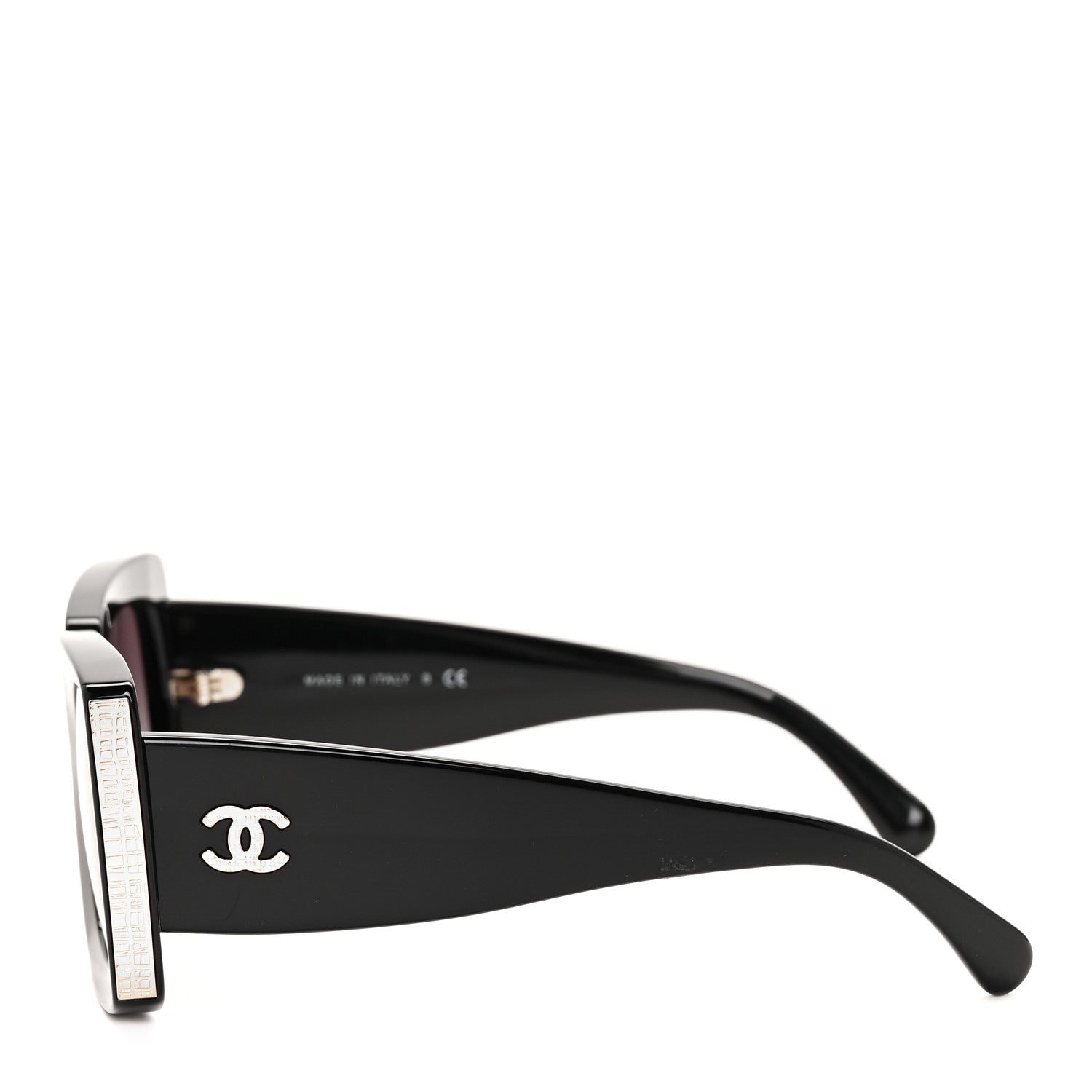 Chanel Acetate Rectangle Sunglasses 5435 Black 4 of 7