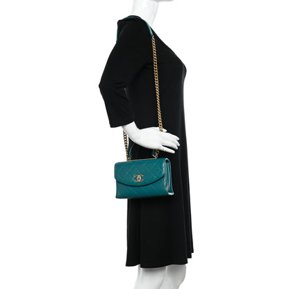 Chanel Lambskin Quilted Small Trendy Spirit Top Handle Bag Green 2 of 11