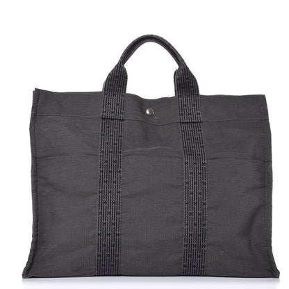 Hermes Canvas Herline MM Tote Grey 1 of 10