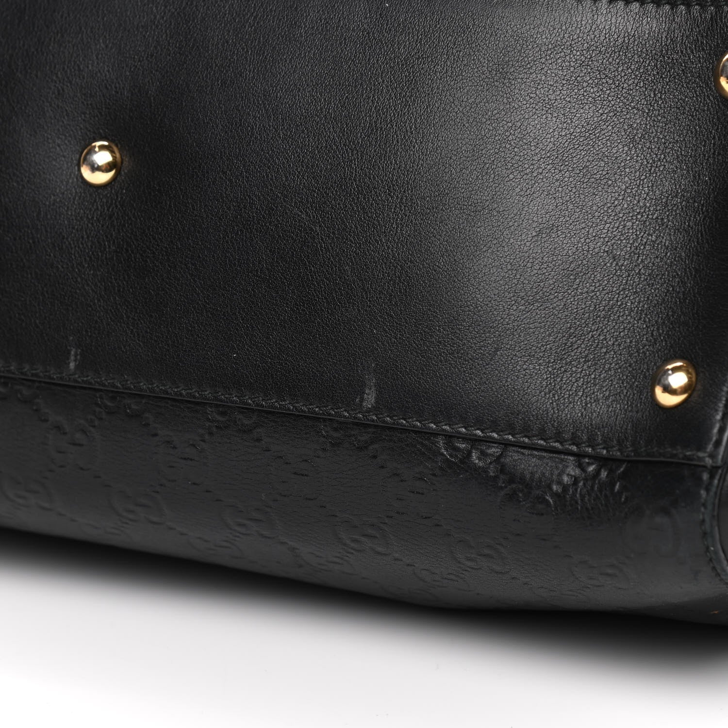 Gucci Guccissima Signature Large Shoulder Tote Bag Black 8 of 10