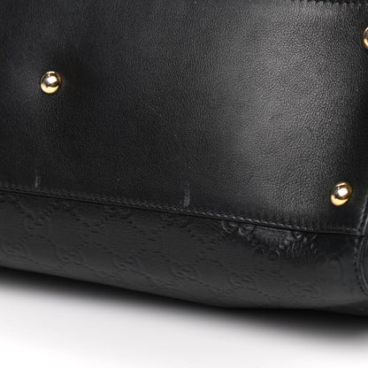 Gucci Guccissima Signature Large Shoulder Tote Bag Black 8 of 10