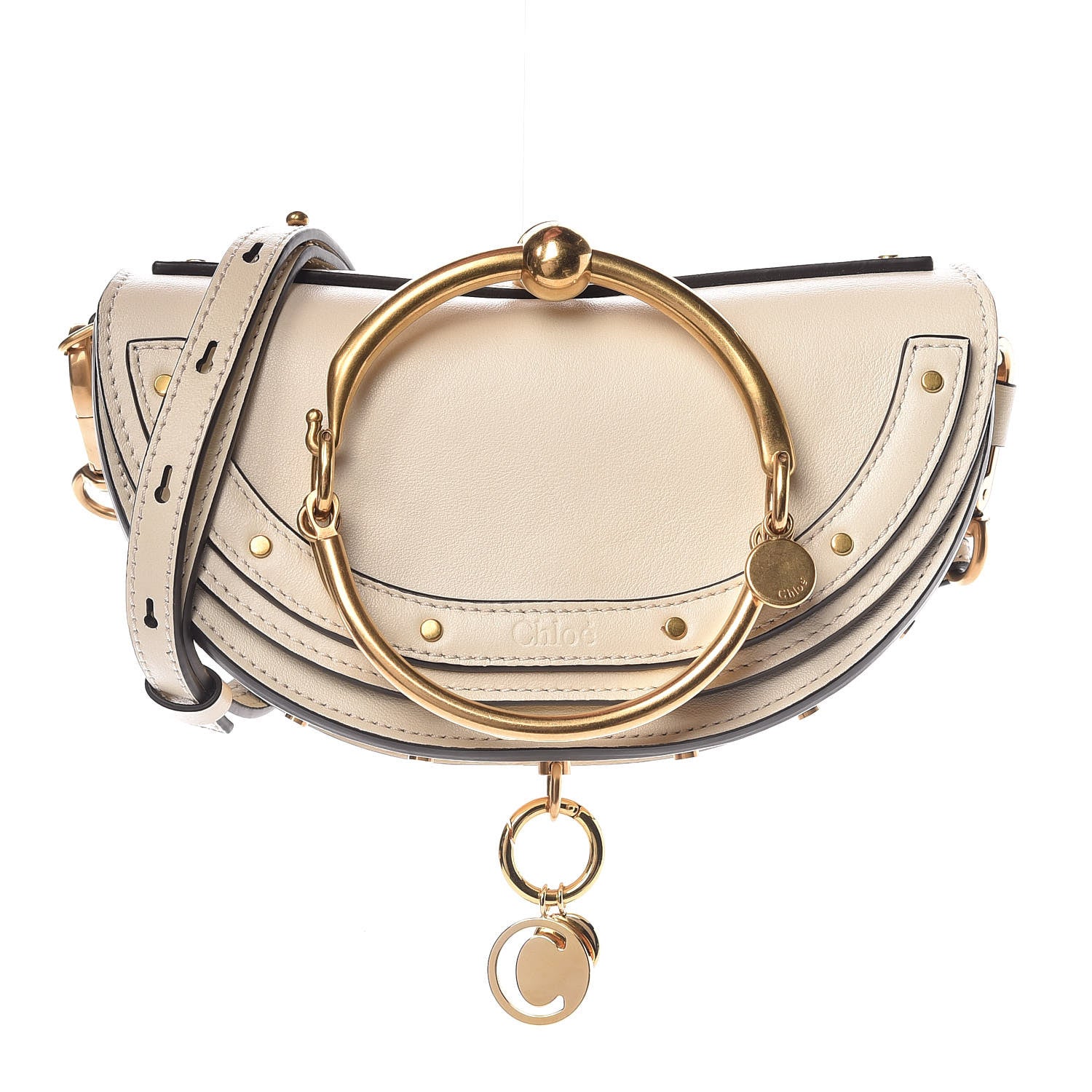 Chloe Calfskin Small Nile Bracelet Minaudiere Bag Off White 1 of 8