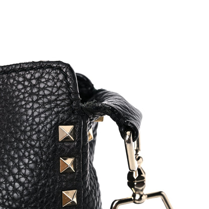 Valentino Garavani Pebbled Calfskin Large Rockstud Flip-Lock Messenger Bag Black 20 of 24