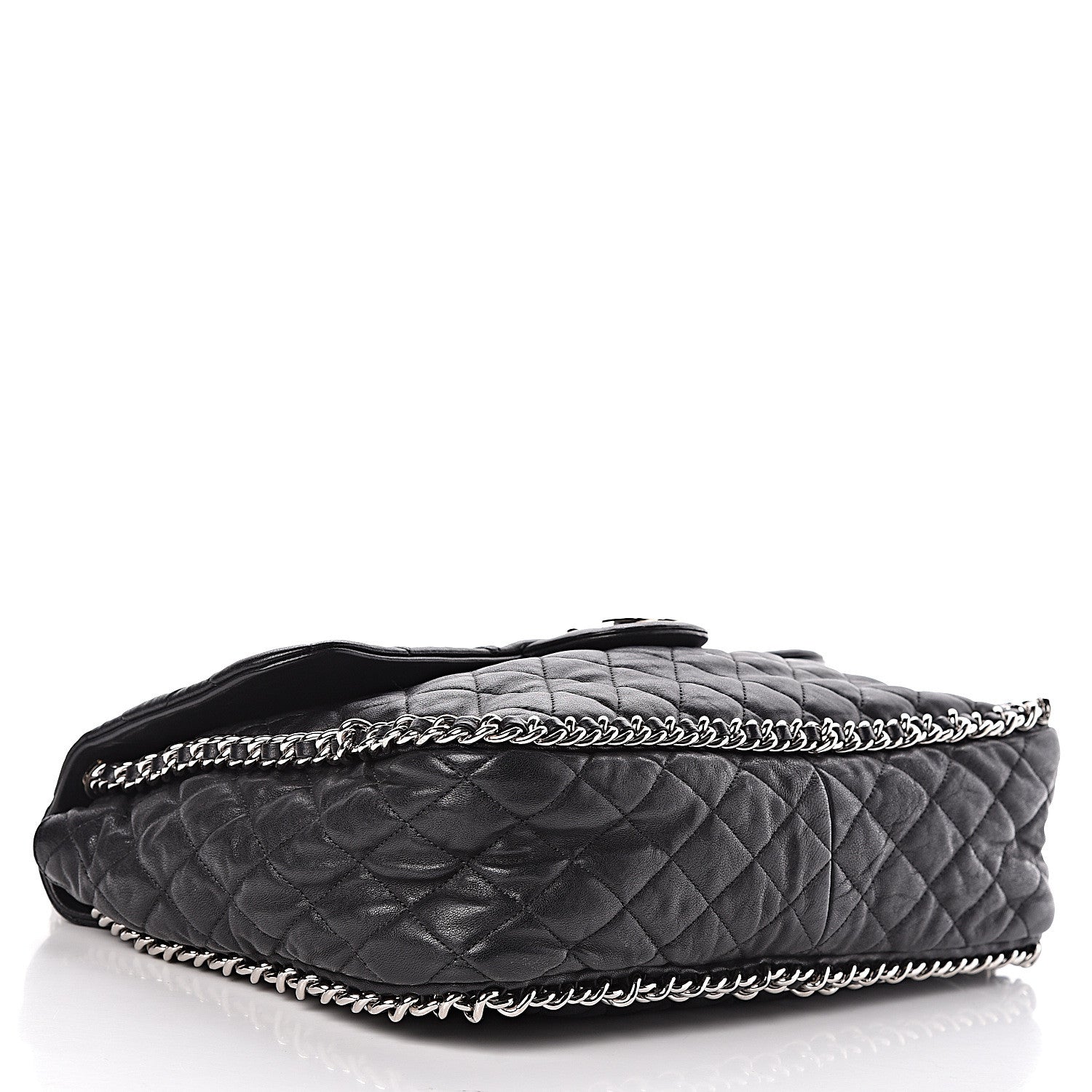 Chanel Washed Lambskin Quilted Maxi Chain Around Flap Black 4 of 15