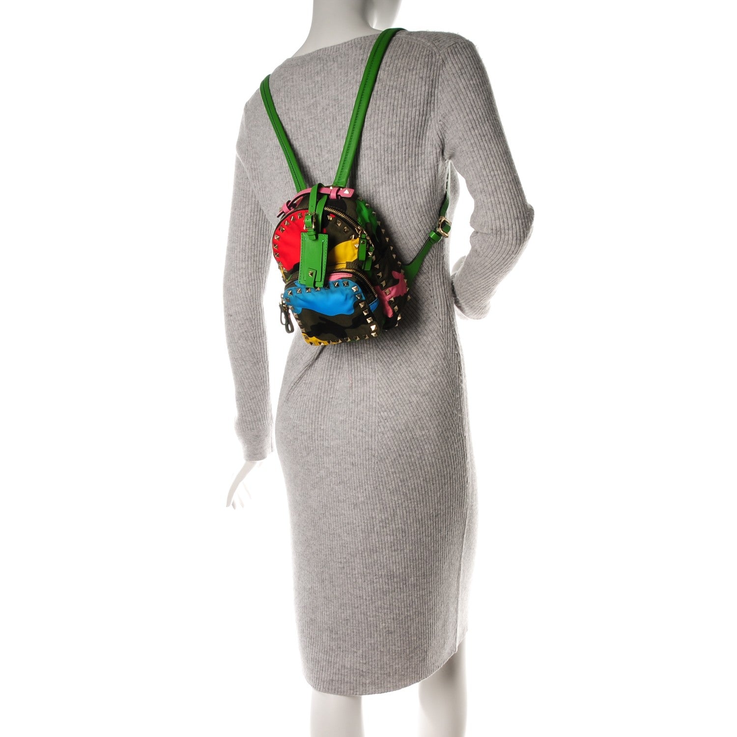 Valentino Garavani Nylon Mini Psychedelic Camouflage Rockstud Backpack Multicolor 2 of 9