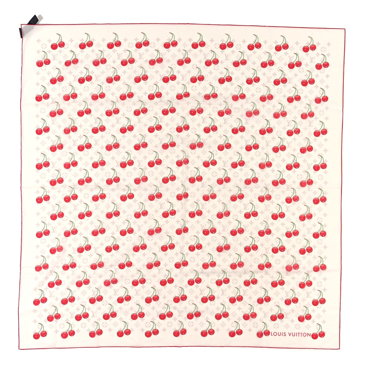 LV X TM Cotton Monogram Cerise Shawl White