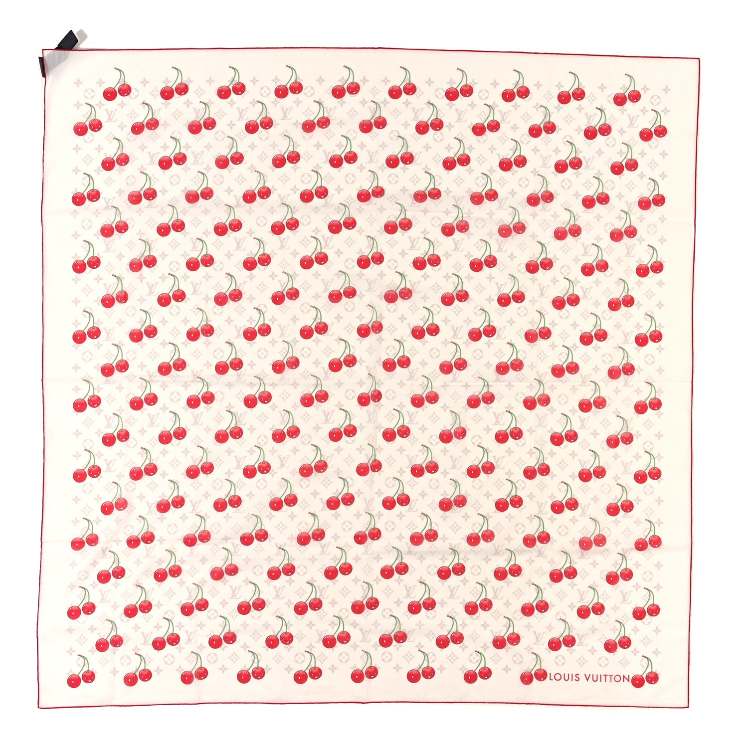 Louis Vuitton LV X TM Cotton Monogram Cerise Shawl White 1 of 3