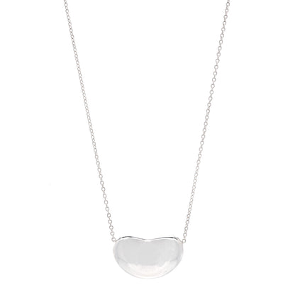 Tiffany Sterling Silver 20mm Elsa Peretti Bean Pendant Necklace 1 of 6