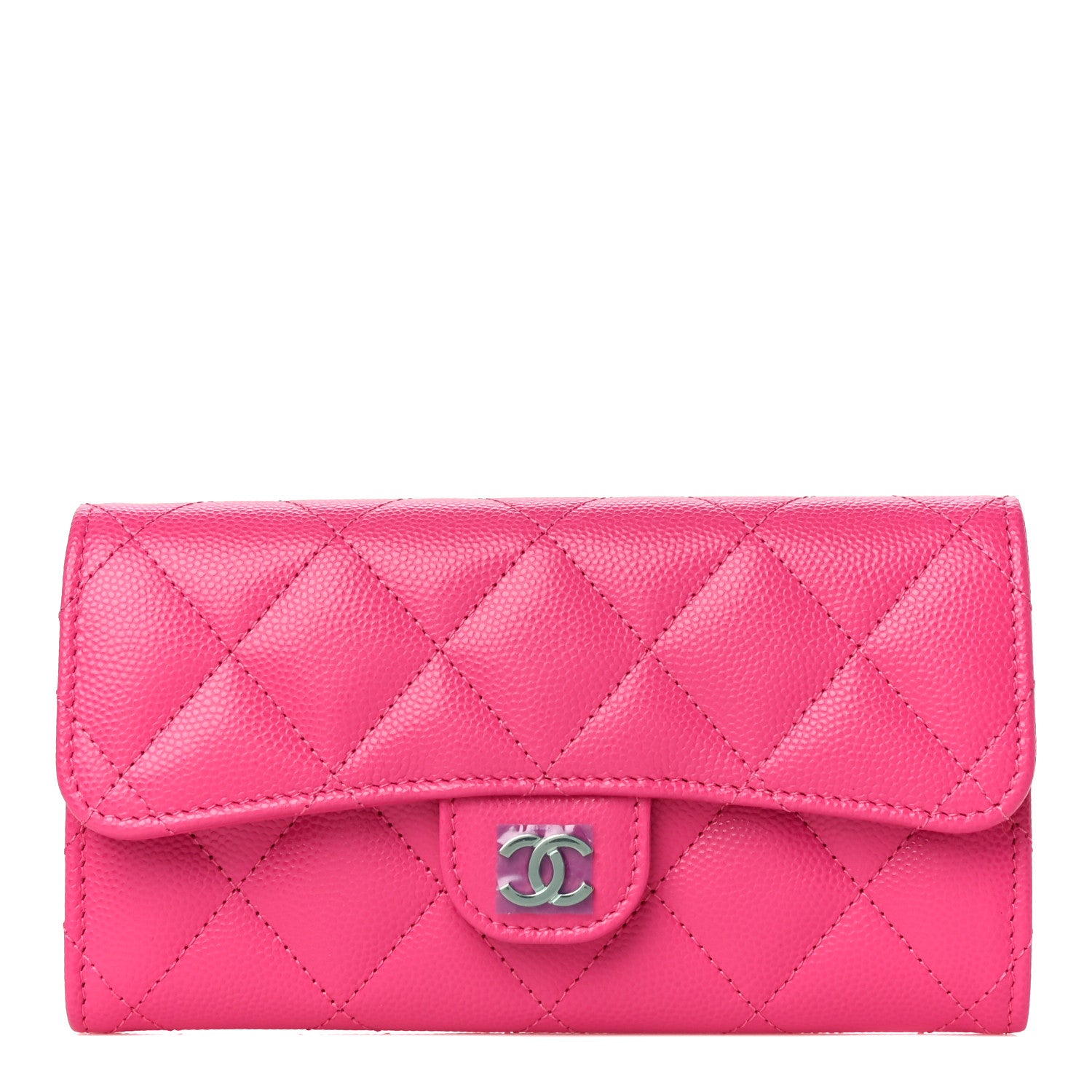 Chanel Caviar Quilted Medium Flap Wallet Dark Pink 1 of 12