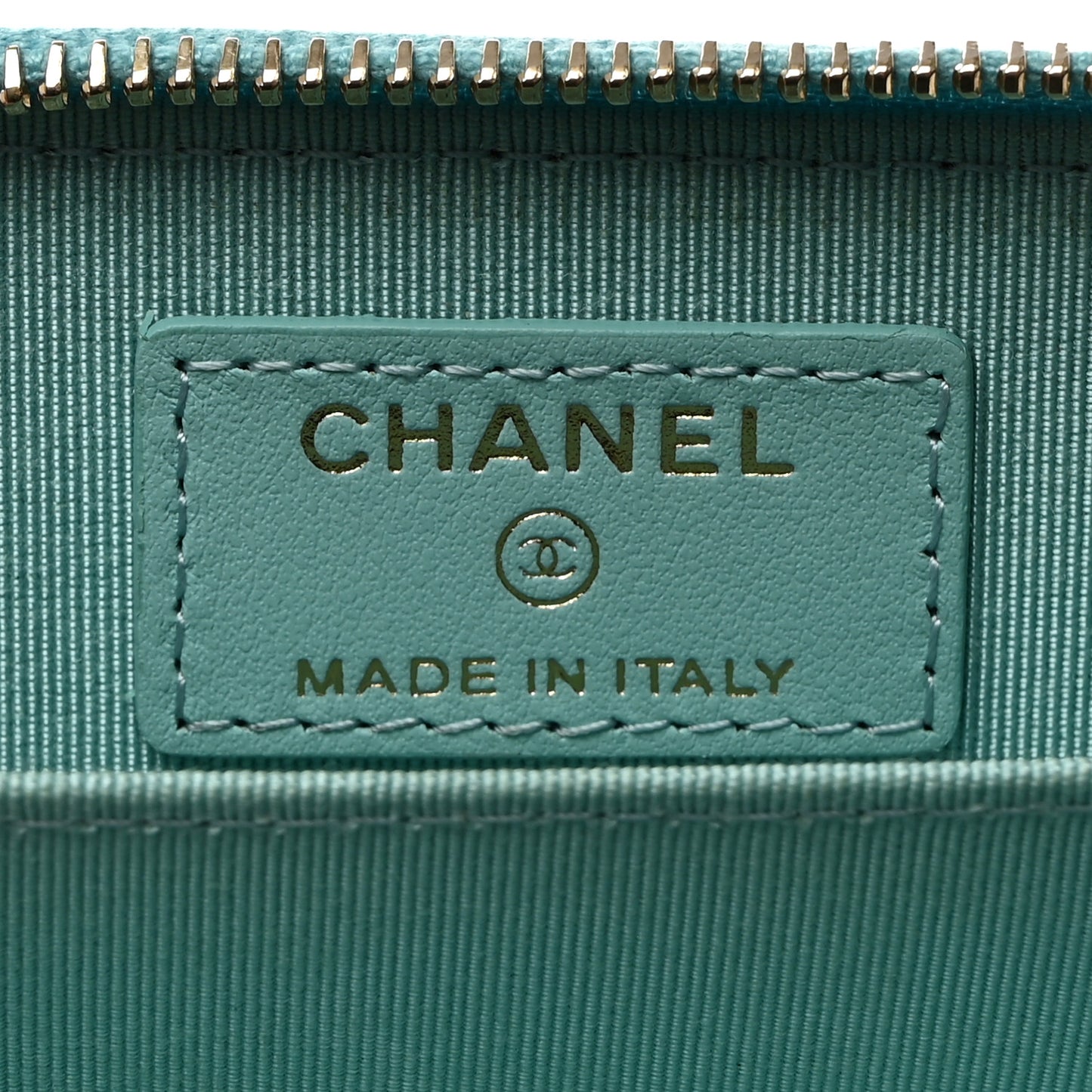 Caviar Quilted Zip Coin Purse Light Blue