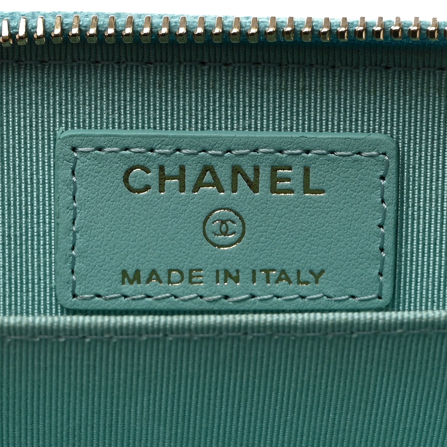 Chanel Caviar Quilted Zip Coin Purse Light Blue 6 of 7