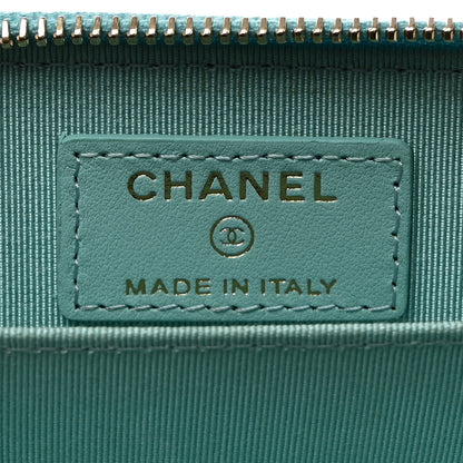 Chanel Caviar Quilted Zip Coin Purse Light Blue 6 of 7