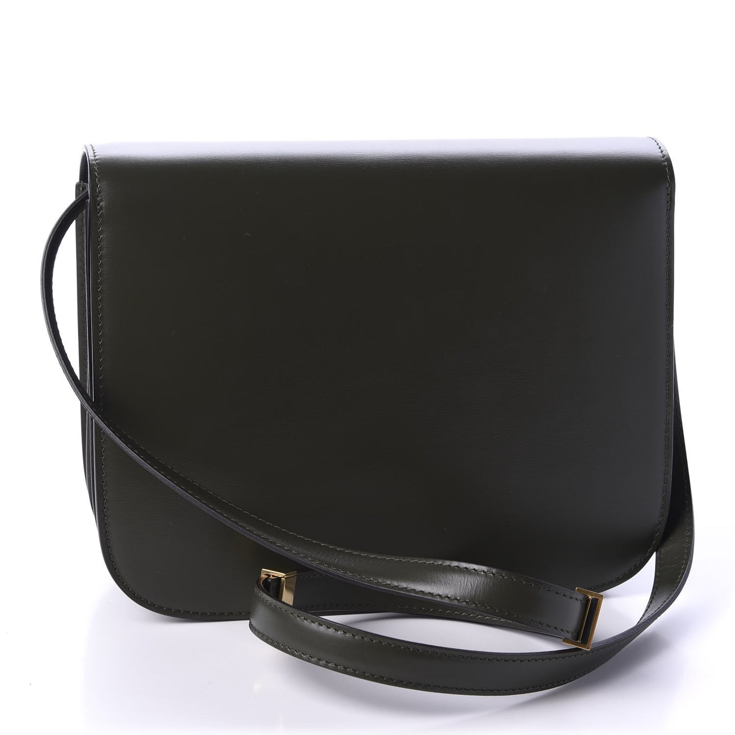 Box Calfskin Medium Classic Box Flap Bag Dark Green