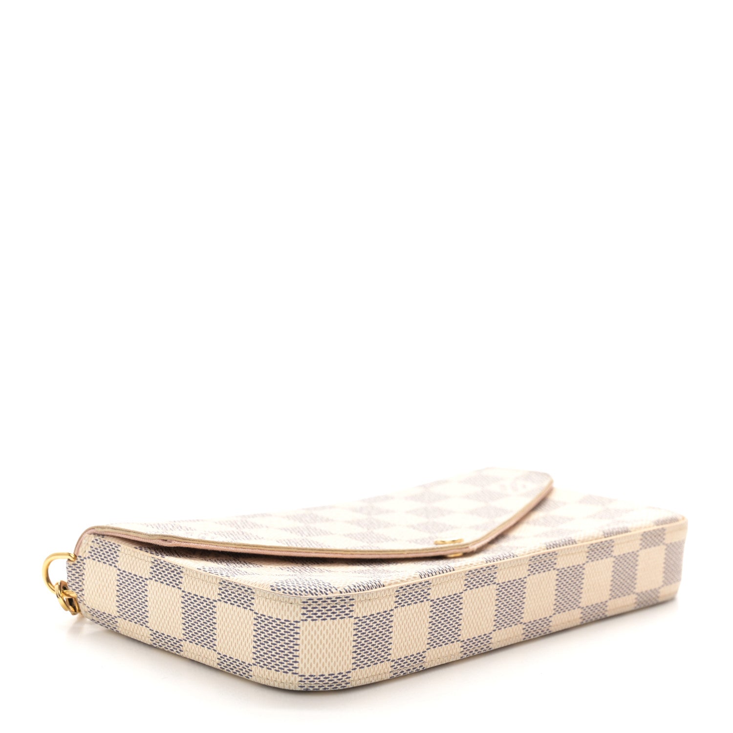 Louis Vuitton Damier Azur Pochette Felicie Chain Wallet Rose Ballerine 4 of 18