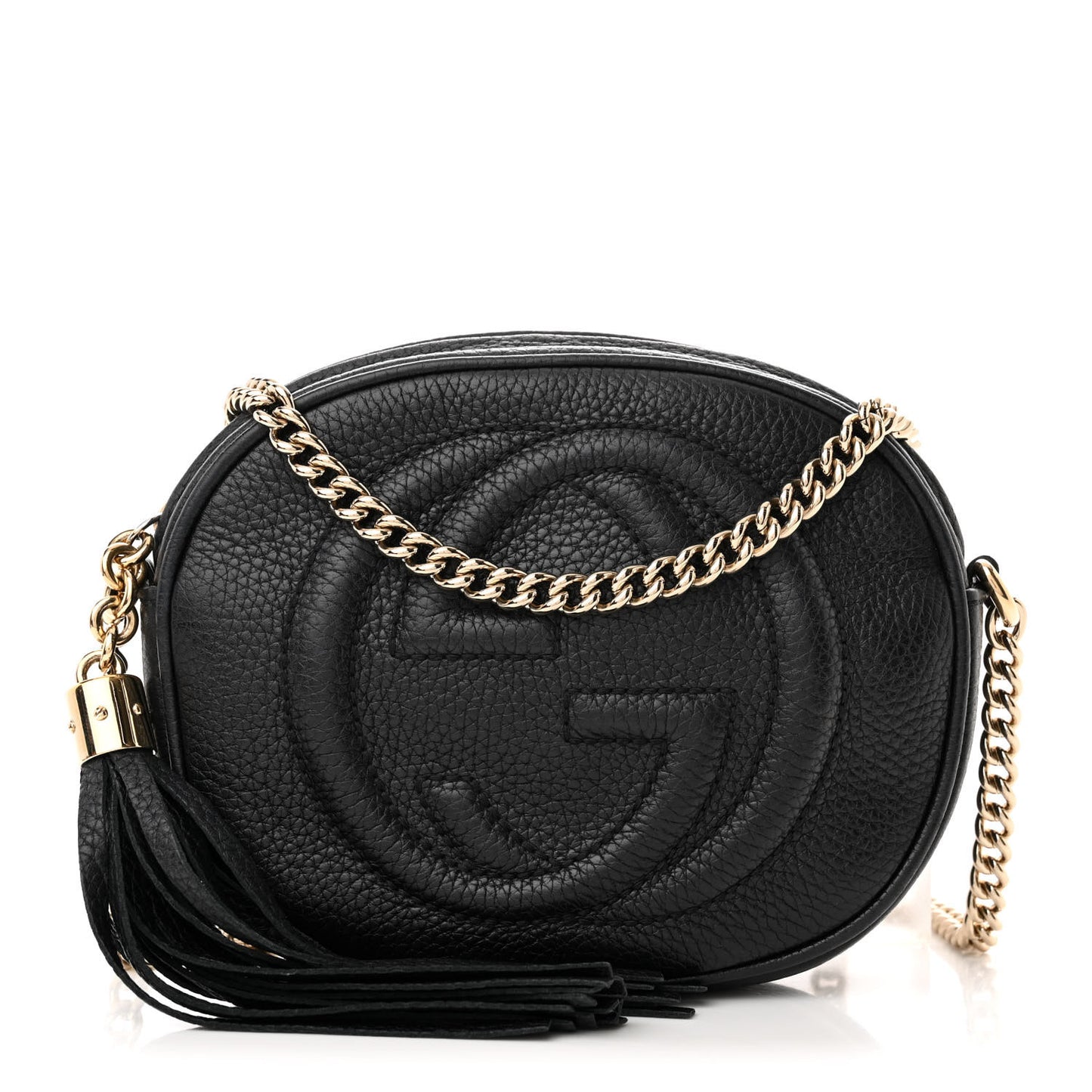 Pebbled Calfskin Mini Soho Chain Bag Black