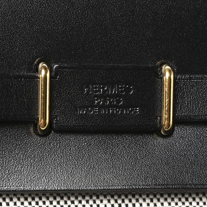 Hermes Military Toile Vache Hunter Herbag Zip Retourne 20 Ecru Black 6 of 11