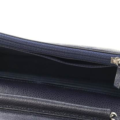 Chanel Caviar Quilted Wallet On Chain WOC Navy Blue 9 of 13
