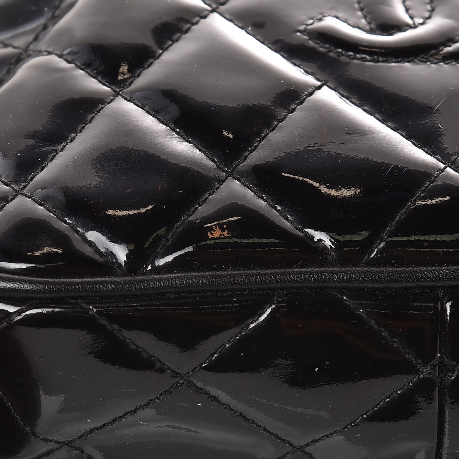 Chanel Patent Tassel Quilted Shoulder Bag Black 14 of 14