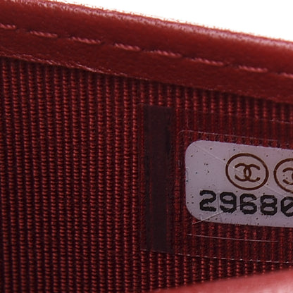 Chanel Lambskin Quilted Card Holder Wallet Red 11 of 12