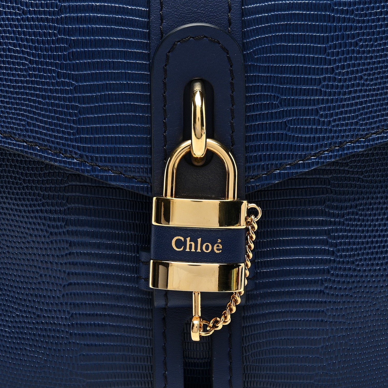 Chloe Calfskin Lizard Embossed Small Aby Day Shoulder Bag Captive Blue 7 of 10