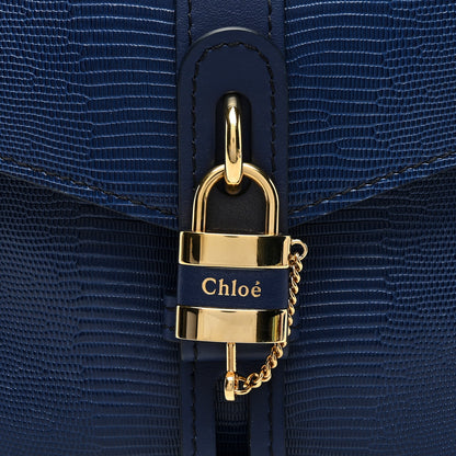 Chloe Calfskin Lizard Embossed Small Aby Day Shoulder Bag Captive Blue 7 of 10