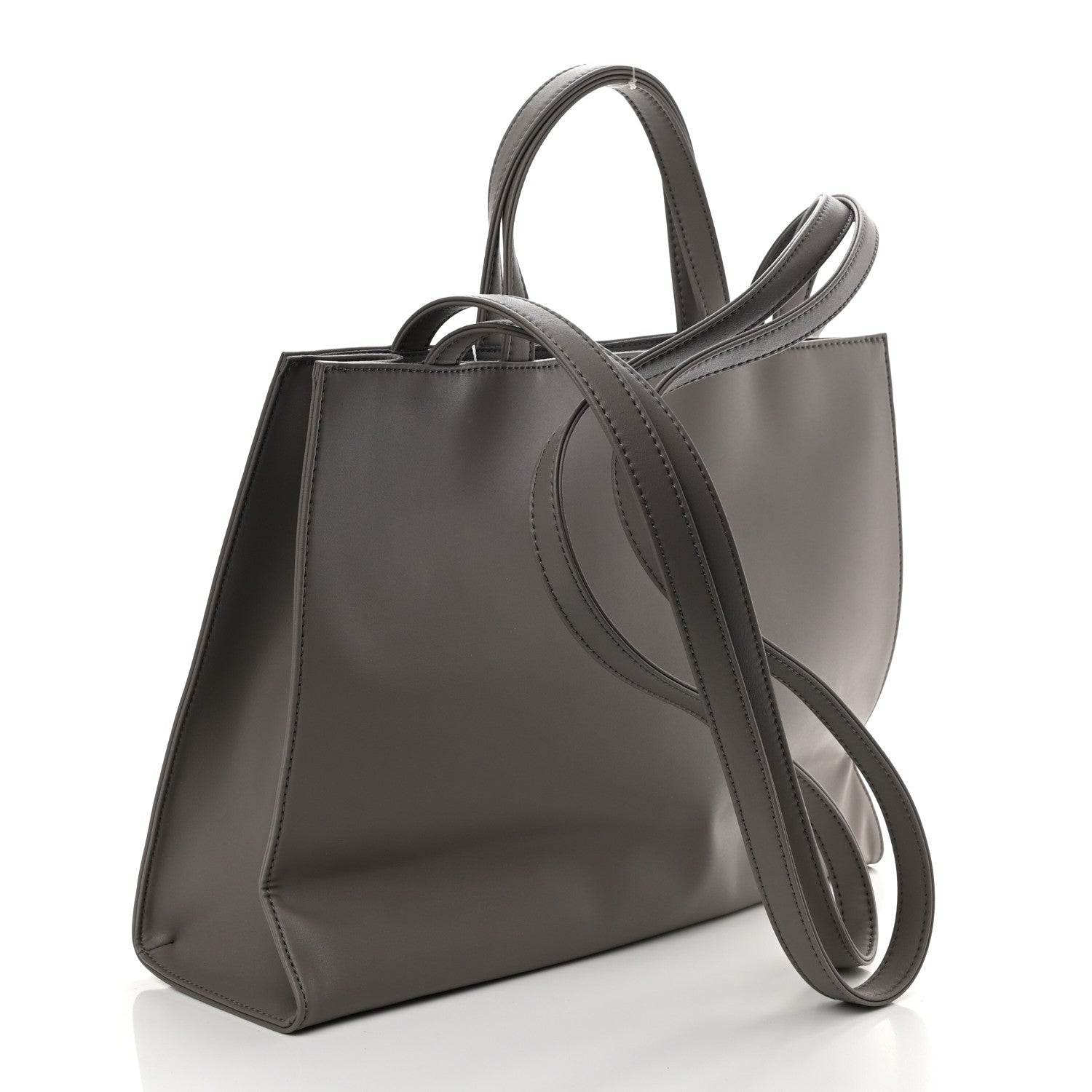Telfar Vegan Leather Medium Shopping Bag Grey 3 of 10