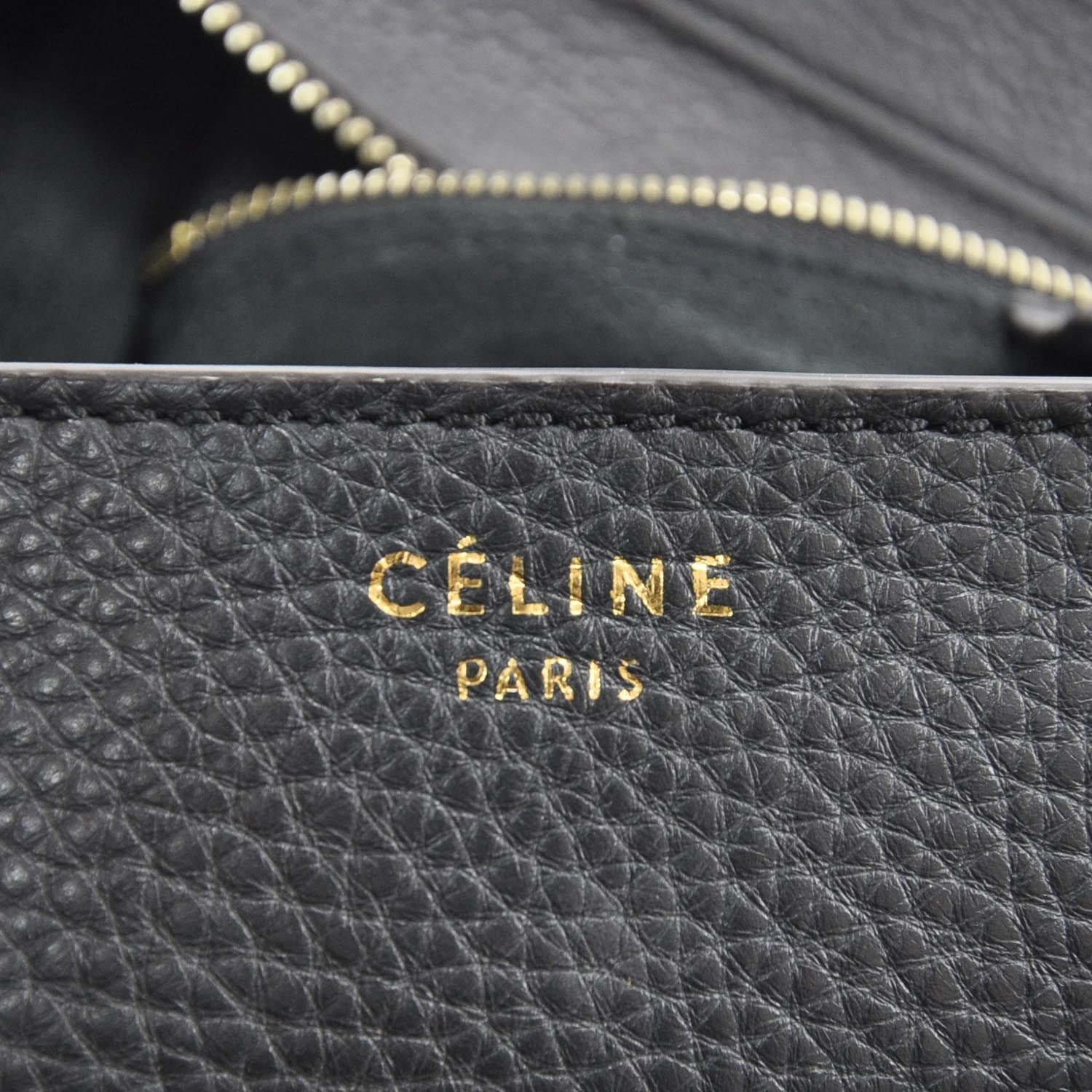 Celine Pebbled Leather Mini Luggage Bag Anthracite 9 of 9