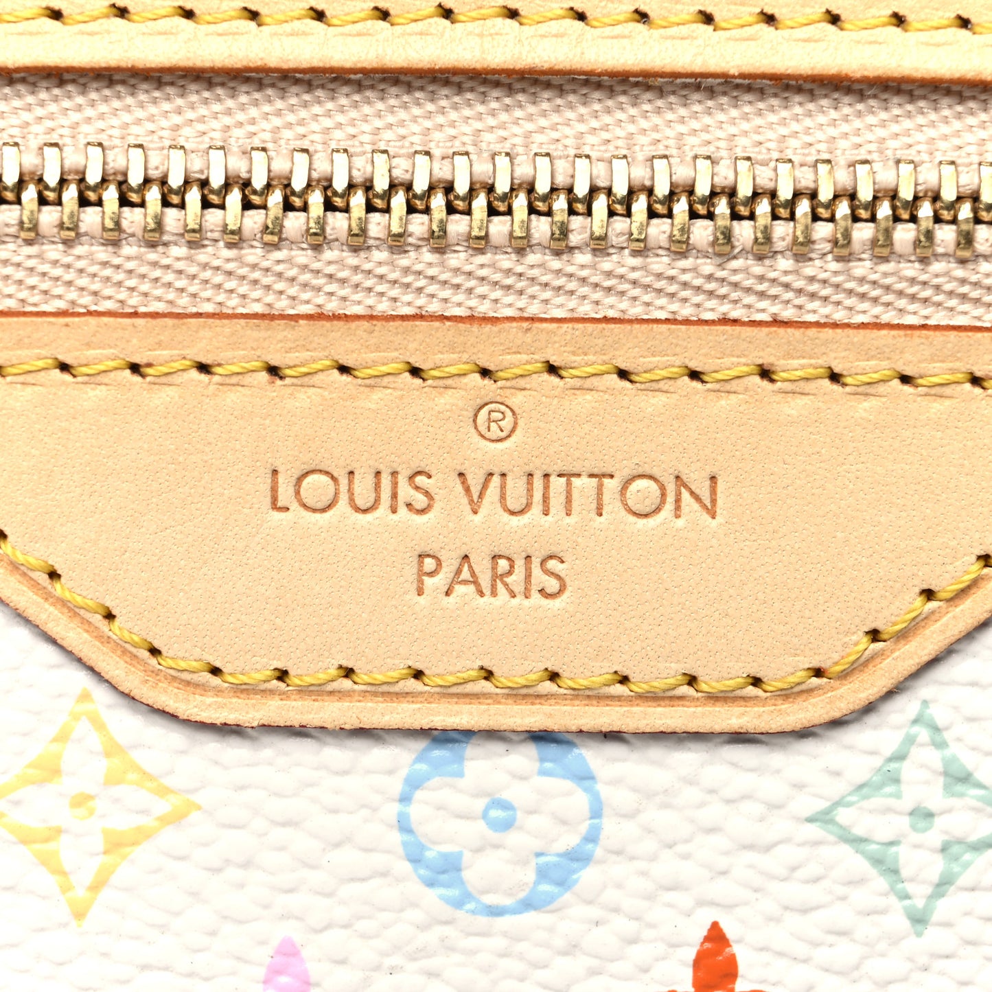 Monogram Multicolor Pochette Plate GM White