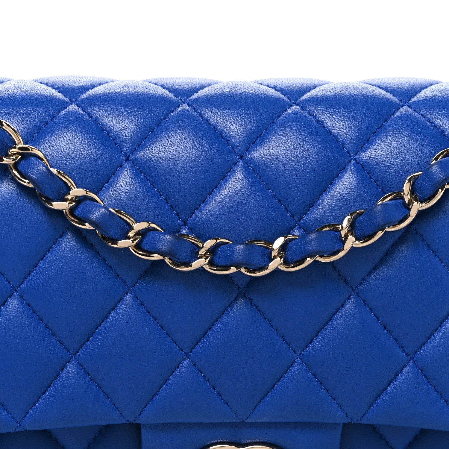 Chanel Lambskin Quilted Medium Double Flap Blue 8 of 10