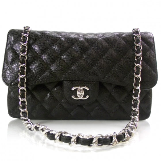 Caviar Jumbo Flap Black