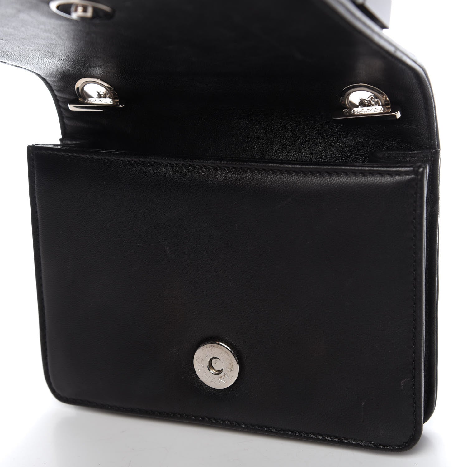 Chanel Plexiglass Patent Baguette Crystal Mini Boy Brick Flap Black 10 of 10