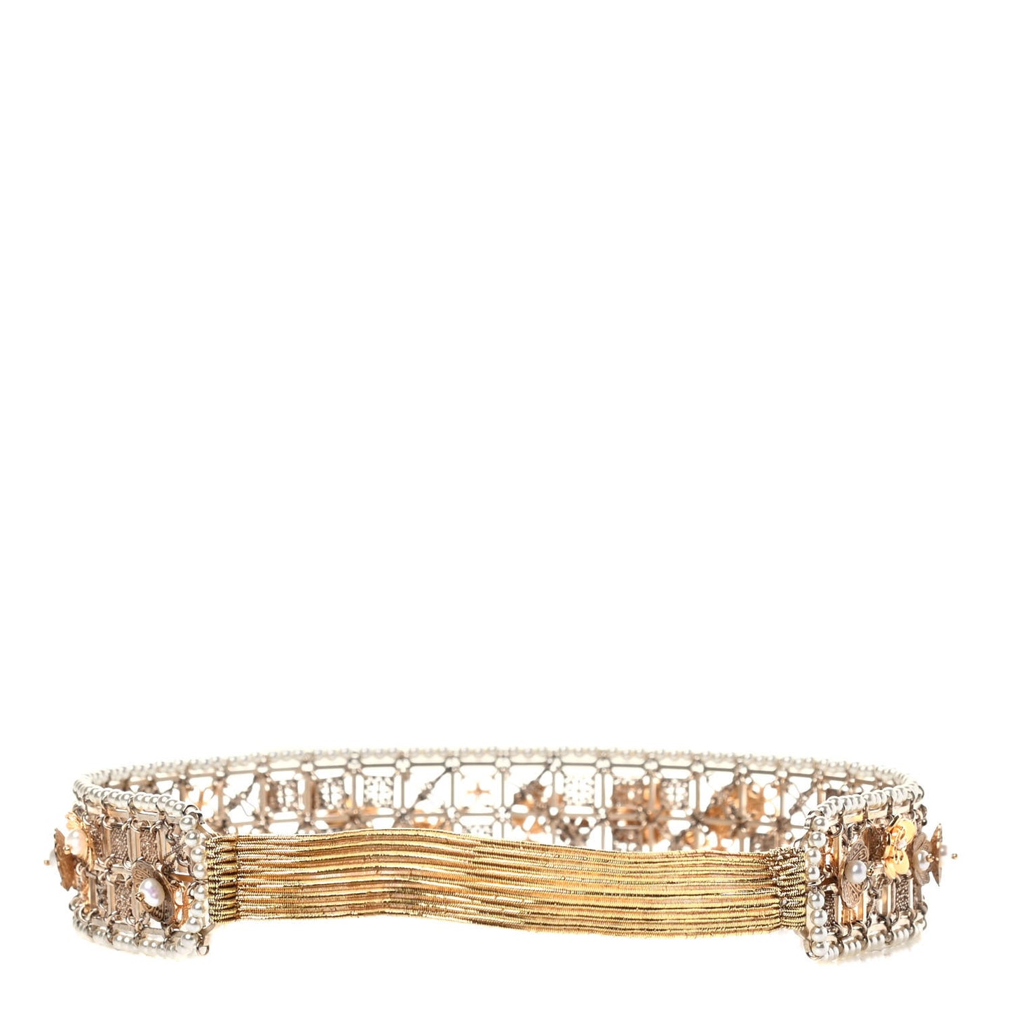Pearl Crystal CC Headband Gold