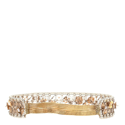 Chanel Pearl Crystal CC Headband Gold 2 of 4