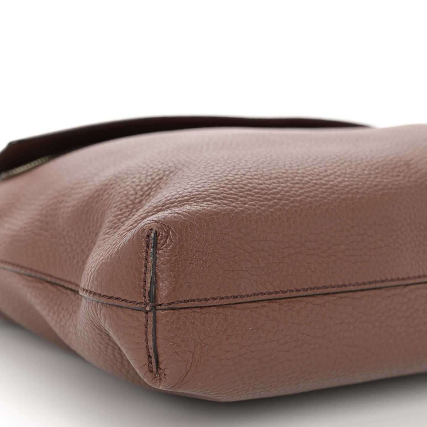 Pebbled Calfskin Medium Soho Messenger Bag Brown