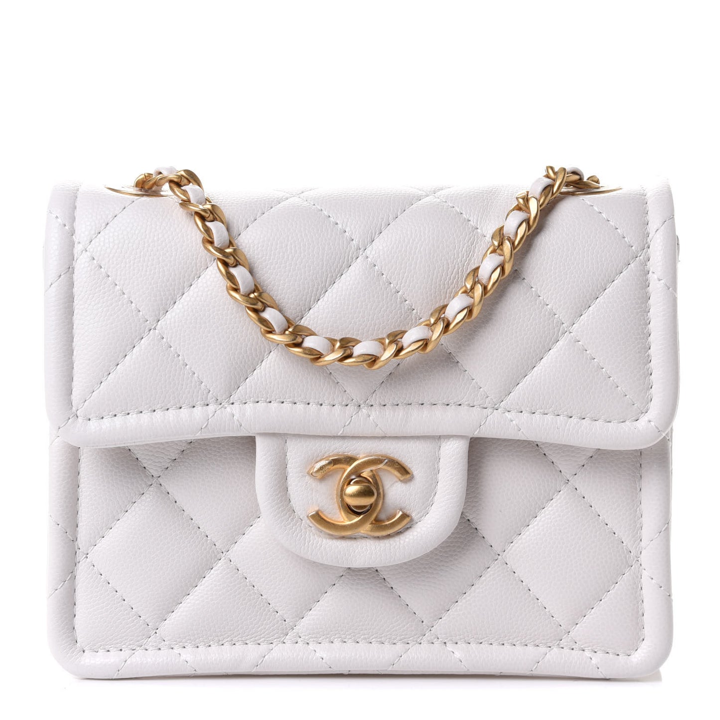 Caviar Quilted Mini Sweet Classic Flap White