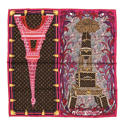 Louis Vuitton Silk Louis A Paris Square Scarf Fuchsia 1 of 5