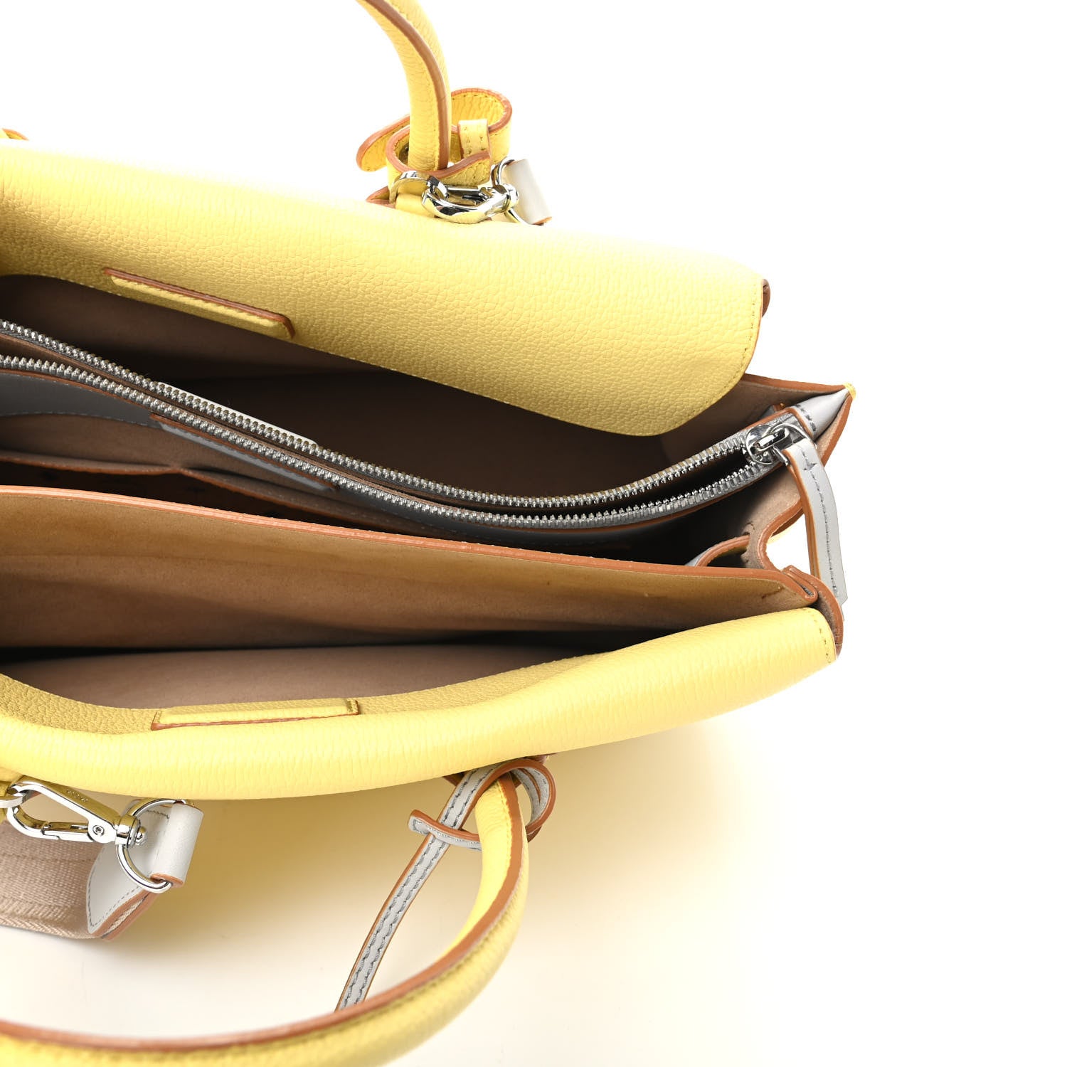 MCM Grained Calfskin Medium Milla Tote Custard Yellow 5 of 9