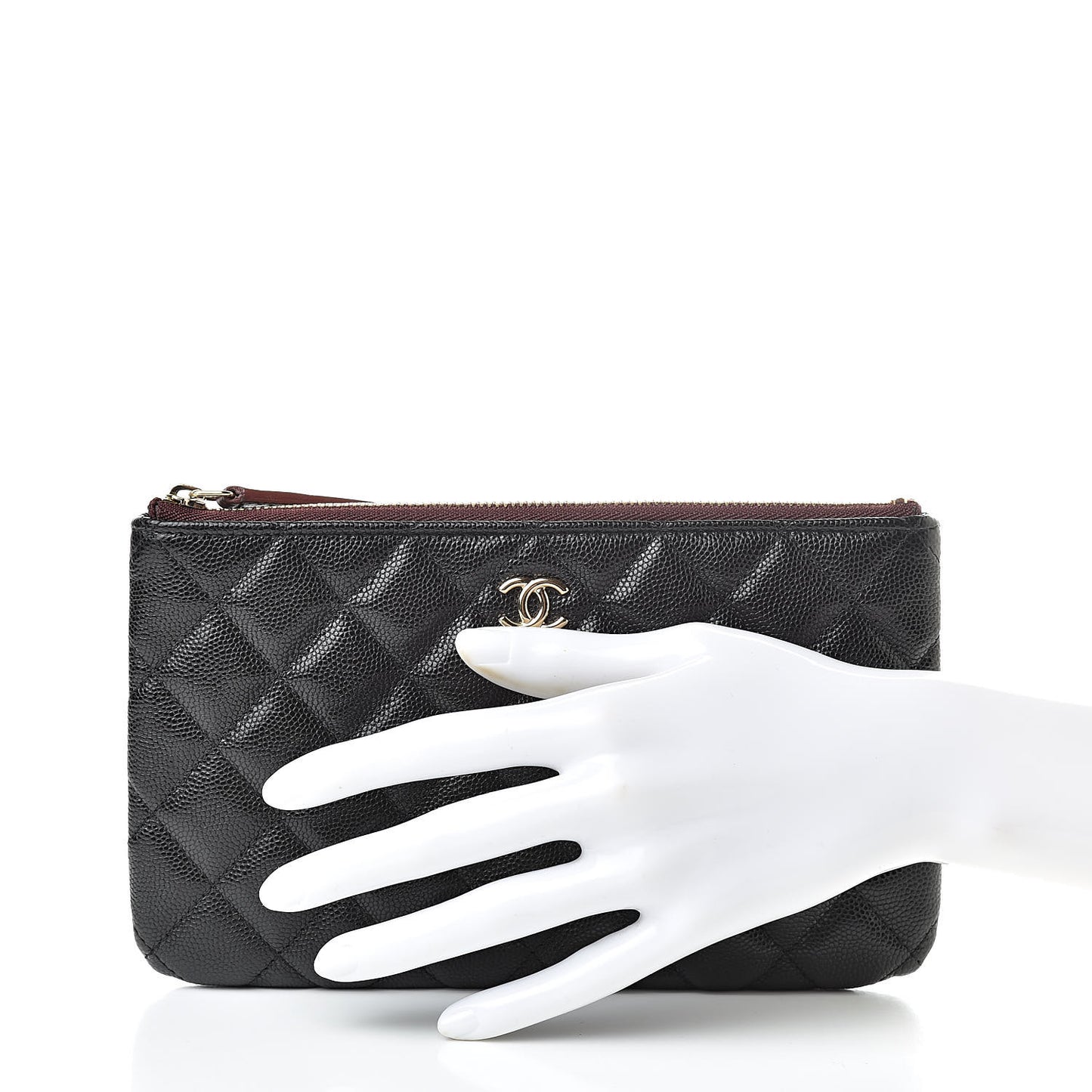 Caviar Quilted Cosmetic Case Black