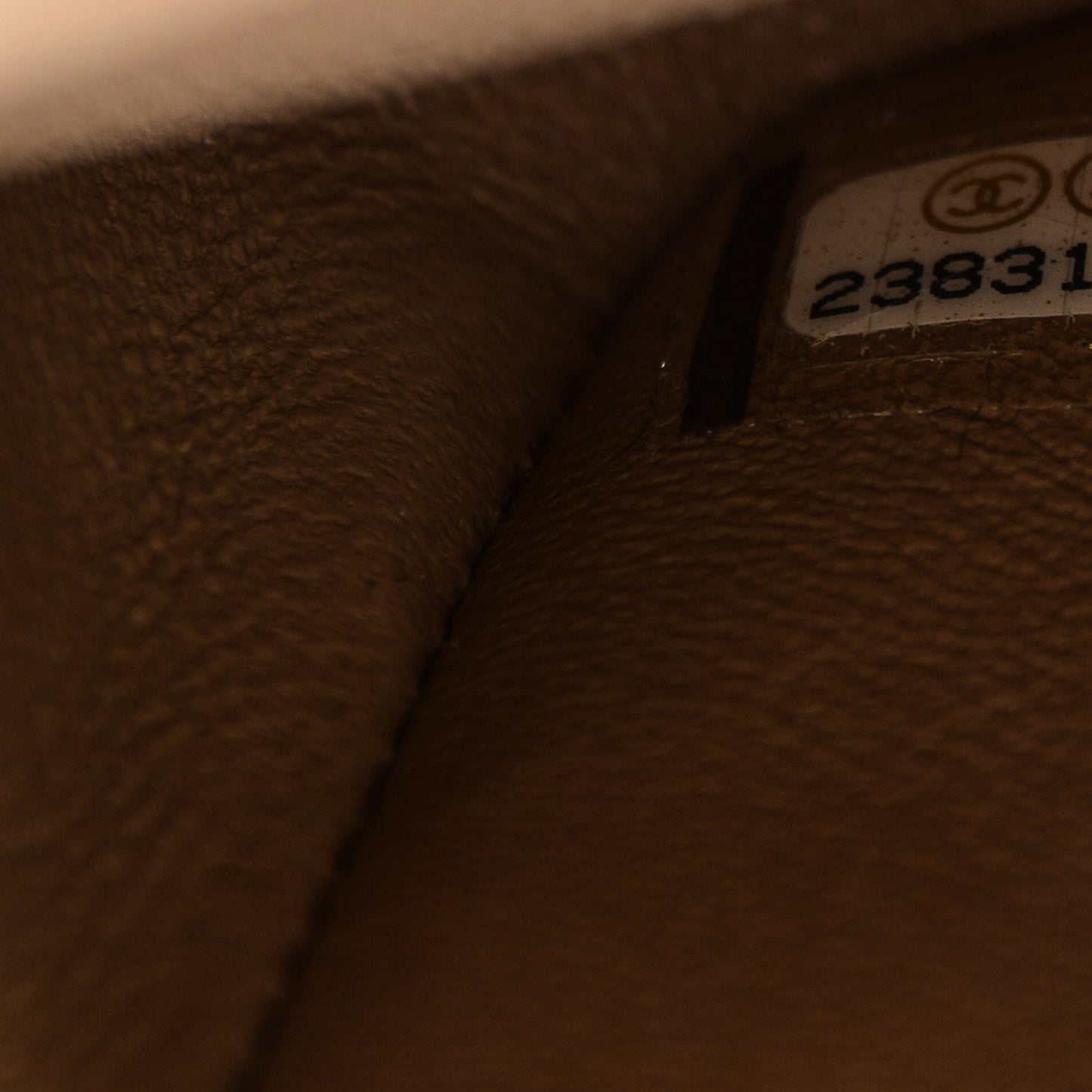 Calfskin Chevron Quilted Mini Rectangular Flap Beige