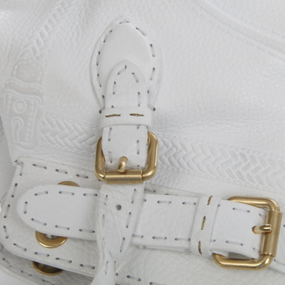 Calfskin Romano Selleria Borghese Tote White