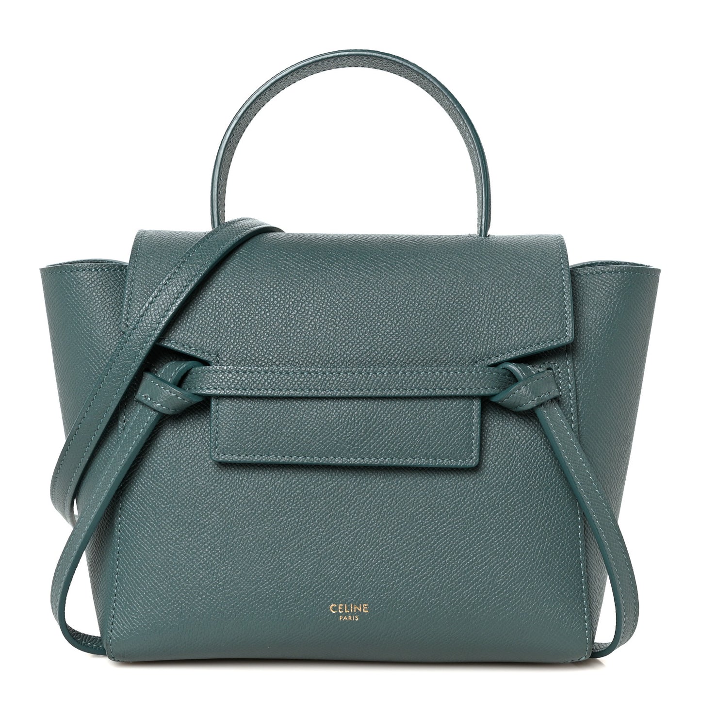 Grained Calfskin Nano Belt Bag Celadon